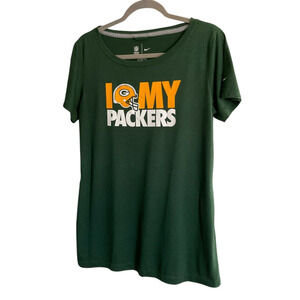 Nike NFL Women's Green Bay Packers Large Green GB Team T-Shirt